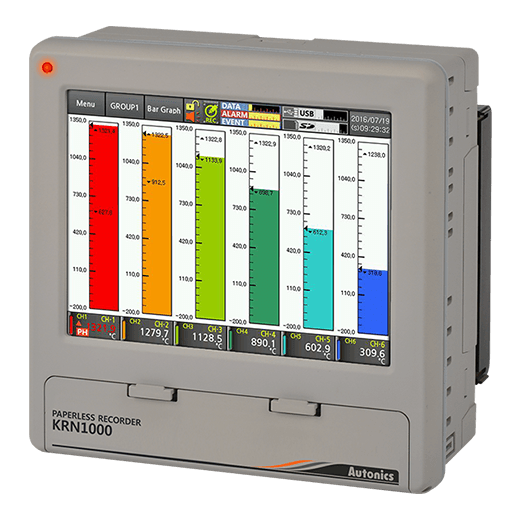 Bộ ghi nhiệt độ Autonics KRN1000 Series, màn hình cảm ứng LCD 5.6", hỗ trợ bộ nhớ ngoài